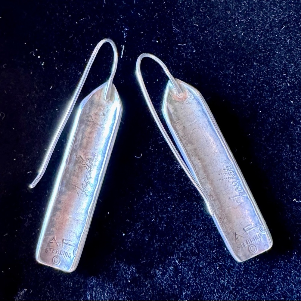 Native American Handcrafted Signed Silver Dangle … - image 6